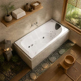 Broadway Elise Acrylic Rectangular Drop-in Spa Bath 1800x850x515mm - Gloss White