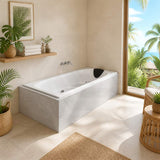 Broadway Elise Acrylic Rectangular Drop-in Spa Bath 1800x850x515mm - Gloss White