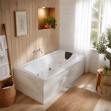 Broadway Elise Acrylic Rectangular Drop-in Spa Bath 1800x850x515mm - Gloss White