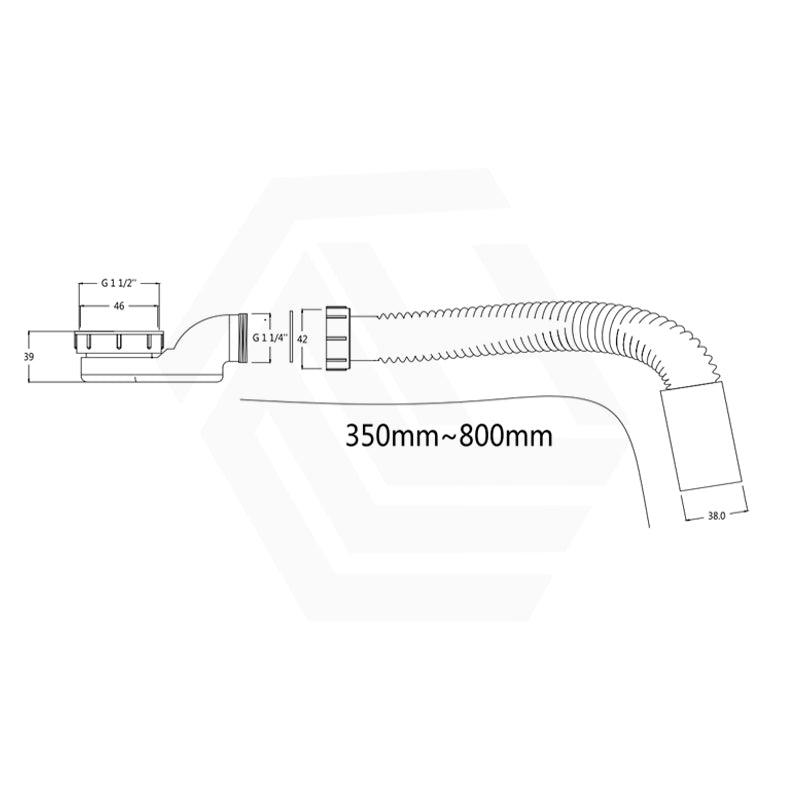 Broadway 350-800mm Bathtub Flexible Hose
