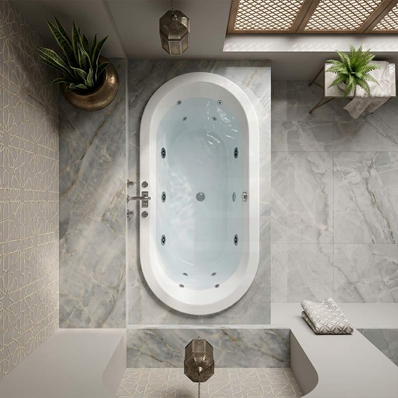 Broadway Florentine Spa Bath Oval Drop-in Tub 1485/1640mm