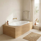 Broadway Florentine Oval Acrylic Drop In Bathtub 1485x805x470/1640x795x470mm - Gloss White