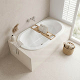 Broadway Florentine Oval Acrylic Drop In Bathtub 1485x805x470/1640x795x470mm - Gloss White