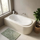 Broadway Florentine Oval Acrylic Drop In Bathtub 1485x805x470/1640x795x470mm - Gloss White