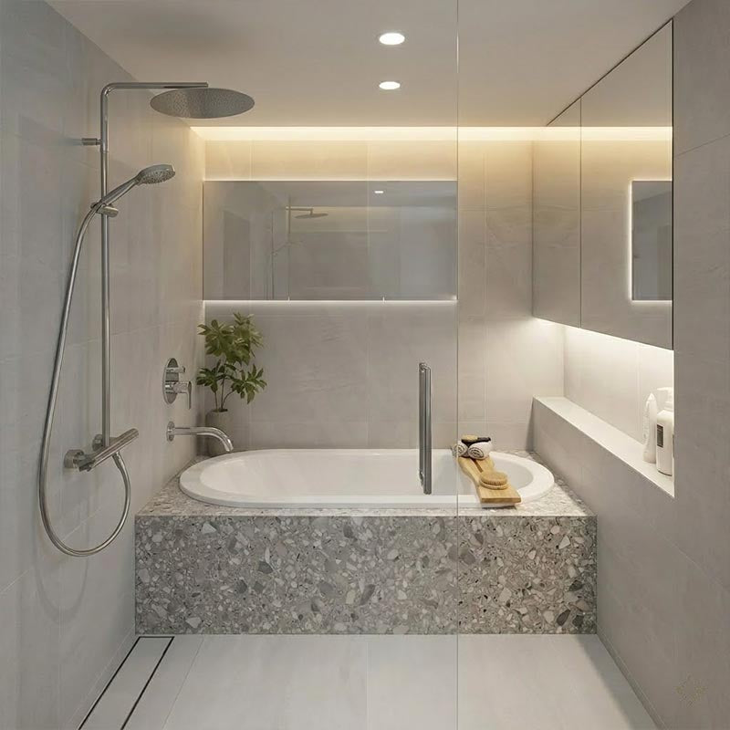 Broadway Florentine Oval Acrylic Drop In Bathtub 1485x805x470/1640x795x470mm - Gloss White