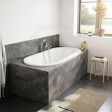 Broadway Florentine Oval Acrylic Drop In Bathtub 1485x805x470/1640x795x470mm - Gloss White