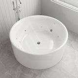 Broadway FS19 1350/1400x580mm Round Acrylic Freestanding Spa Bathtub