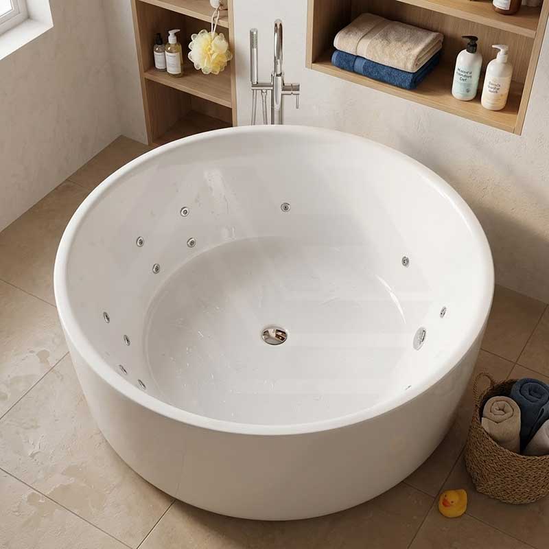 Broadway FS19 Round Acrylic Freestanding Spa Bathtub 1350/1400x580mm