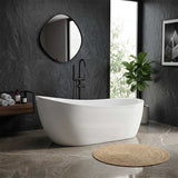 Broadway FS21 Oval Acrylic Freestanding Bathtub 1800x900x800mm - Gloss White