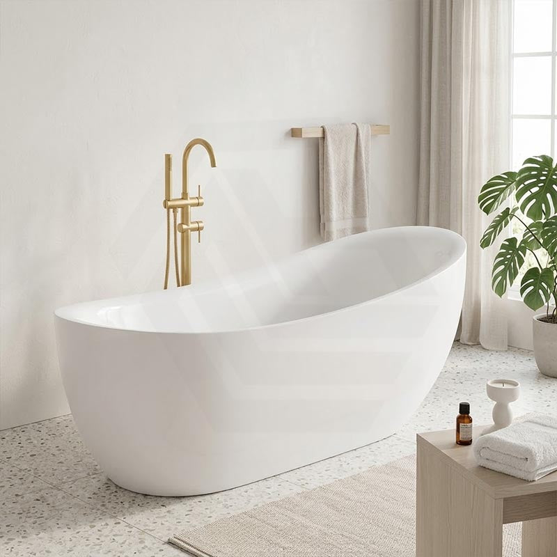 Broadway FS21 Oval Acrylic Freestanding Bathtub 1800x900x800mm - Gloss White