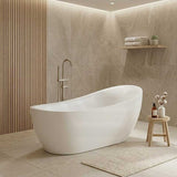 Broadway FS21 Oval Acrylic Freestanding Bathtub 1800x900x800mm - Gloss White