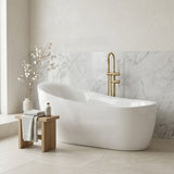 Broadway FS21 Oval Acrylic Freestanding Bathtub 1800x900x800mm - Gloss White