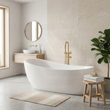Broadway FS21 Oval Acrylic Freestanding Bathtub 1800x900x800mm - Gloss White