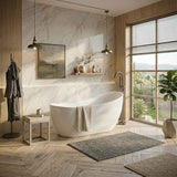 Broadway FS21 Oval Acrylic Freestanding Bathtub 1800x900x800mm - Gloss White