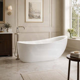 Broadway FS21 Oval Acrylic Freestanding Spa Bathtub 1800x900x800mm - Gloss White