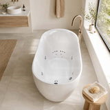 Broadway FS21 Oval Acrylic Freestanding Spa Bathtub 1800x900x800mm - Gloss White