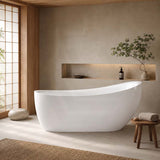 Broadway FS21 Oval Acrylic Freestanding Spa Bathtub 1800x900x800mm - Gloss White