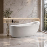 Broadway FS21 Oval Acrylic Freestanding Spa Bathtub 1800x900x800mm - Gloss White