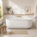 Broadway FS25 Oval Acrylic Freestanding Bathtub 1700x800x600mm - Gloss White