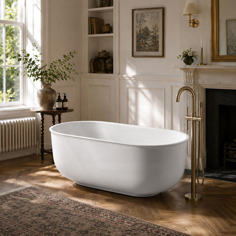 Broadway FS25 Oval Acrylic Freestanding Bathtub 1700x800x600mm - Gloss White