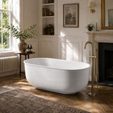 Broadway FS25 Oval Acrylic Freestanding Bathtub 1700x800x600mm - Gloss White