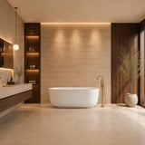 Broadway FS25 Oval Acrylic Freestanding Bathtub 1700x800x600mm - Gloss White