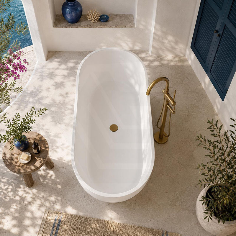Broadway FS25 Oval Acrylic Freestanding Bathtub 1700x800x600mm - Gloss White