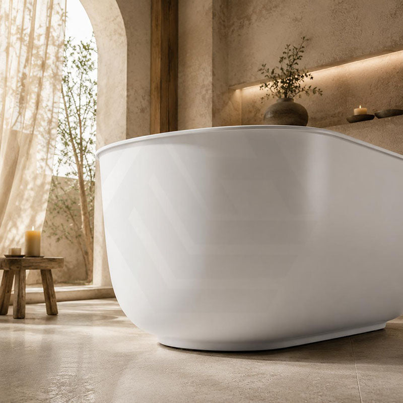 Broadway FS25 Oval Acrylic Freestanding Bathtub 1700x800x600mm - Gloss White