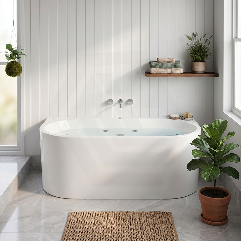 Broadway FS36 Back to Wall Spa Bath 10 Jets 1700x780x600mm - Gloss White