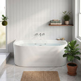 Broadway FS36 Back to Wall Spa Bath 10 Jets 1700x780x600mm - Gloss White