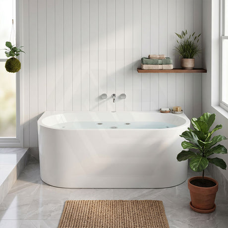 Broadway FS36 Back to Wall Spa Bath 10 Jets 1700x780x600mm - Gloss White