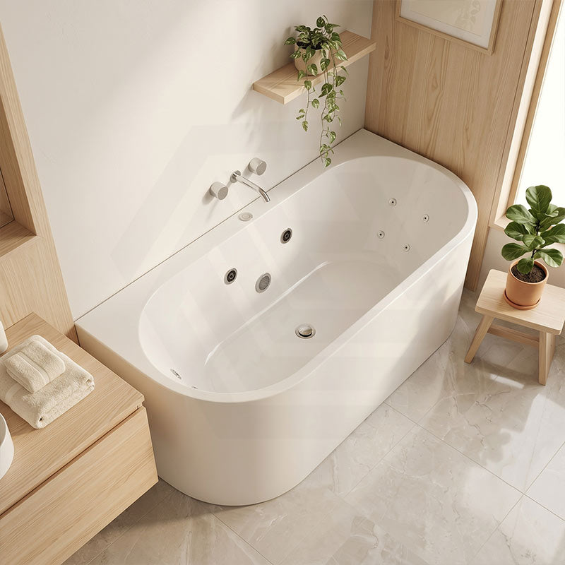 Broadway FS36 Back to Wall Spa Bath 10 Jets 1700x780x600mm - Gloss White