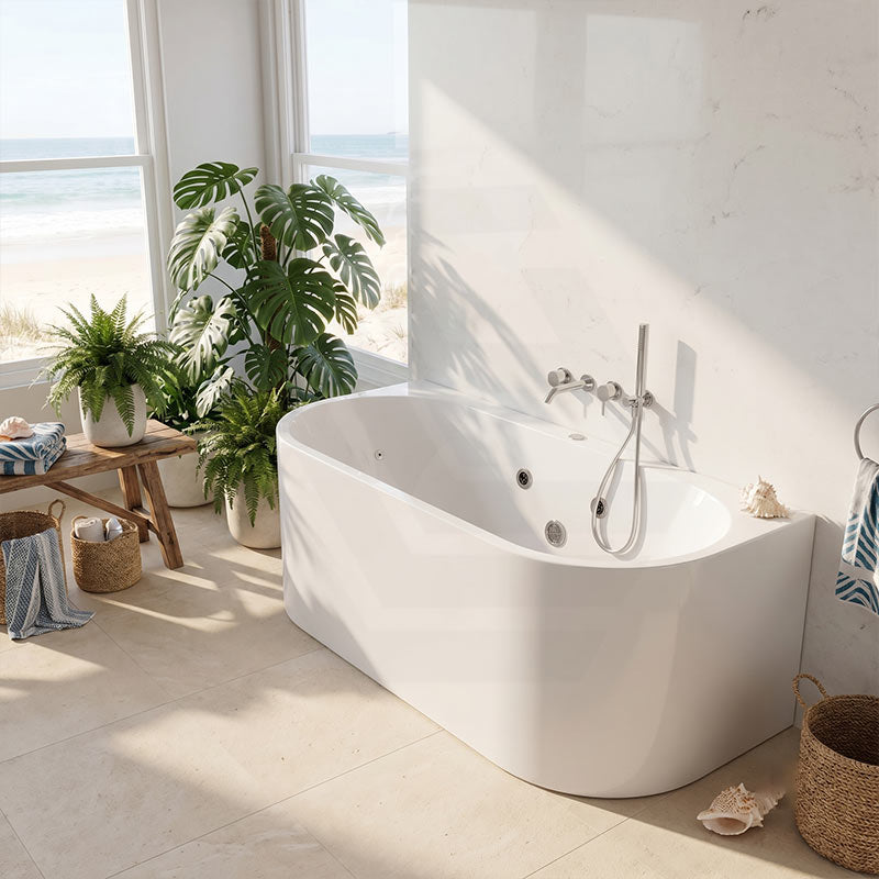 Broadway FS36 Back to Wall Spa Bath 10 Jets 1700x780x600mm - Gloss White