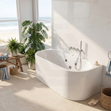Broadway FS36 Back to Wall Spa Bath 10 Jets 1700x780x600mm - Gloss White