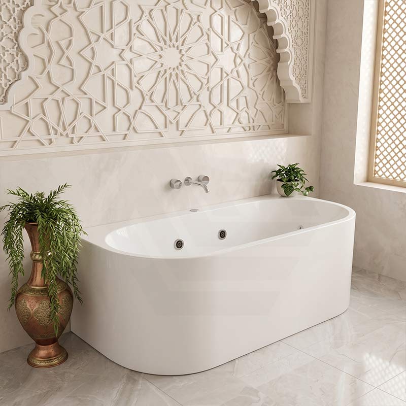 Broadway FS36 Back to Wall Spa Bath 10 Jets 1700x780x600mm - Gloss White