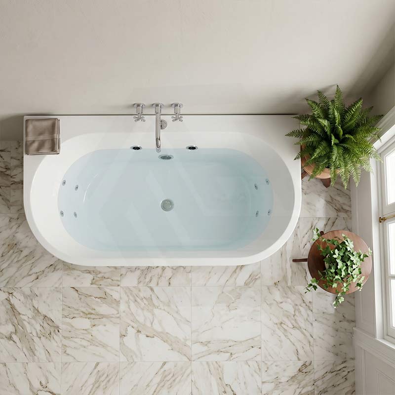 Broadway FS36 Back to Wall Spa Bath 10 Jets 1700x780x600mm - Gloss White