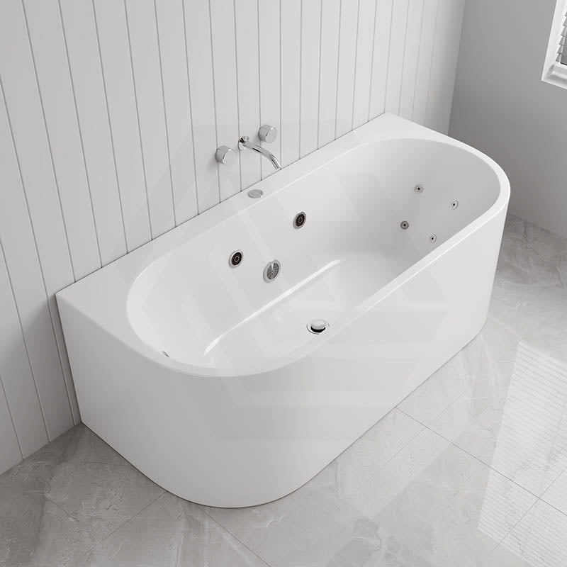 Broadway FS36 Spa Bath 1700x780x600mm Back To Wall Tub in Gloss White