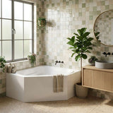 Broadway FS53 Corner Bathtub Acrylic 1290/1490x640mm - Gloss White