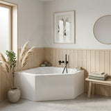 Broadway FS53 Corner Bathtub Acrylic 1290/1490x640mm - Gloss White