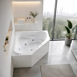 Broadway FS53 Acrylic Corner Spa Bathtub 1290/1490x640mm - Gloss White