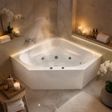 Broadway FS53 Acrylic Corner Spa Bathtub 1290/1490x640mm - Gloss White