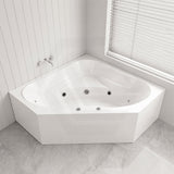 Broadway FS53 Acrylic Corner Spa Bathtub 1290/1490x640mm - Gloss White