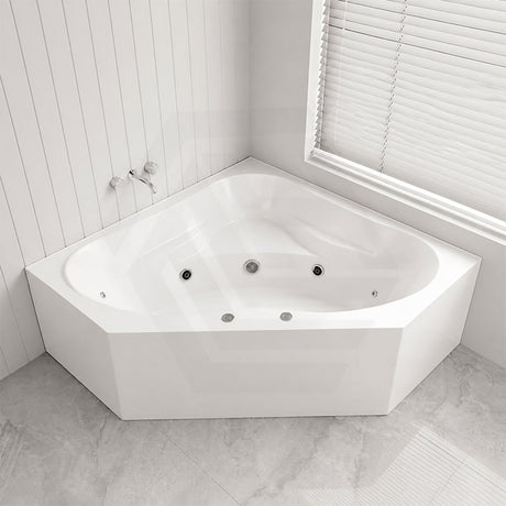 Broadway FS53 Acrylic Corner Spa Bathtub 1290/1490x640mm - Gloss White