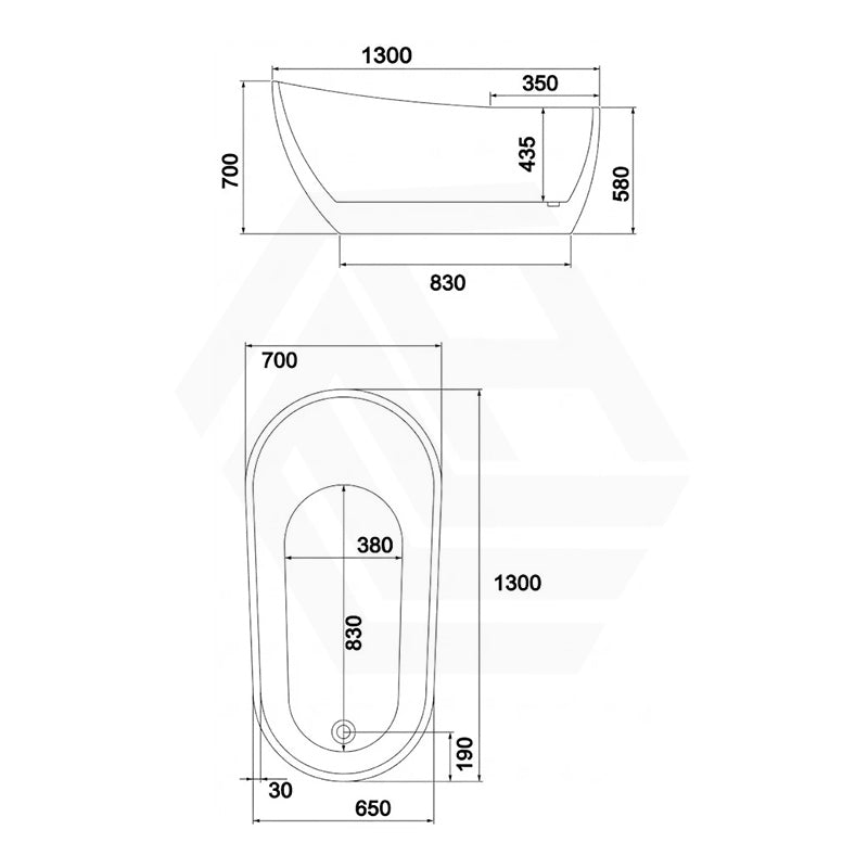 Broadway FS6 1300/1500/1700mm Acrylic Freestanding Bathtub