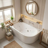 Broadway FS7 Back to Wall Spa Bathtub Acrylic Left / Right Corner Available 1500/1700x780x600mm  - Gloss White