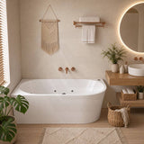 Broadway FS7 Back to Wall Spa Bathtub Acrylic Left / Right Corner Available 1500/1700x780x600mm  - Gloss White