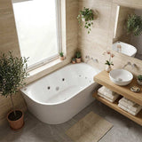 Broadway FS7 Back to Wall Spa Bathtub Acrylic Left / Right Corner Available 1500/1700x780x600mm  - Gloss White