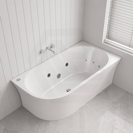 Broadway FS7 Back to Wall Spa Bathtub Acrylic Left / Right Corner Available 1500/1700x780x600mm  - Gloss White