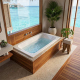 Broadway Grandisimo Bath Rectangle Acrylic Drop In Bathtub 1400x820x520mm - Gloss White