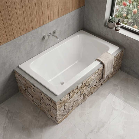 Broadway Grandisimo Bath Rectangle Acrylic Drop In Bathtub 1400x820x520mm - Gloss White